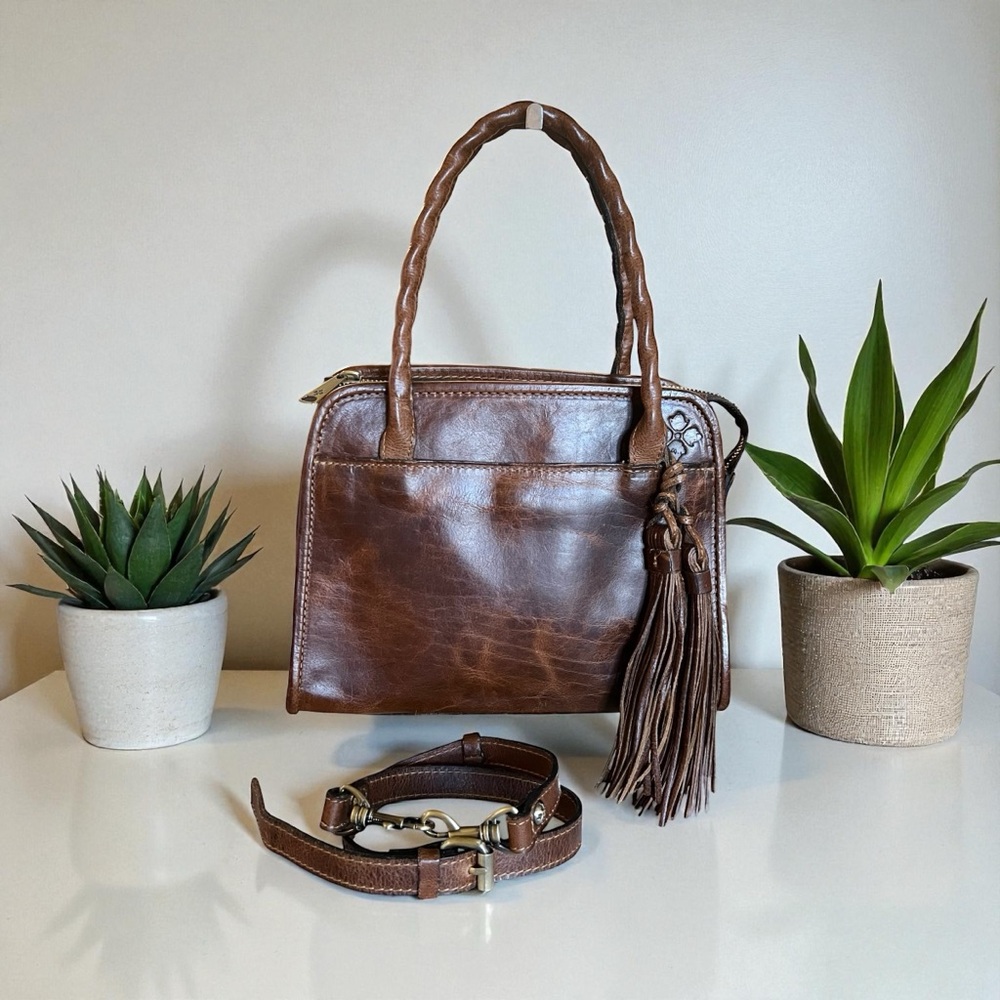 Patricia Nash Paris Cognac Leather Satchel